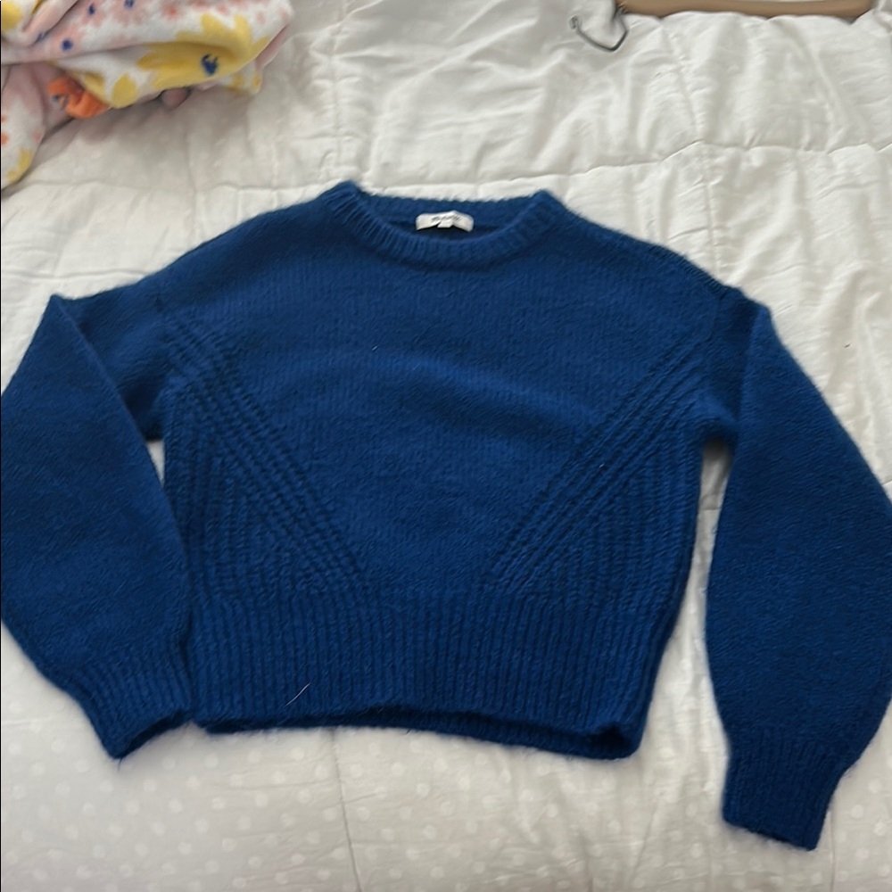 Madewell Blue Crew Neck Sweater Classic Knit